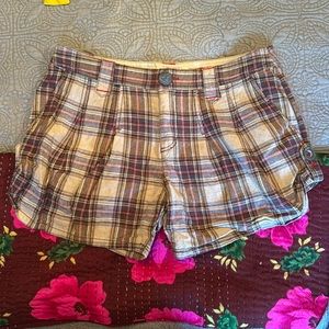 Free People Vintage Plaid Shorts
